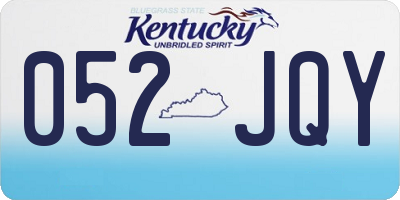KY license plate 052JQY