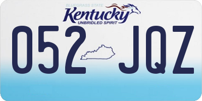 KY license plate 052JQZ