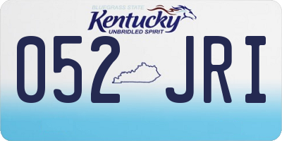 KY license plate 052JRI