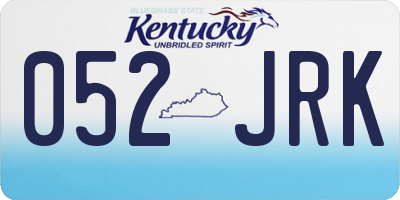KY license plate 052JRK