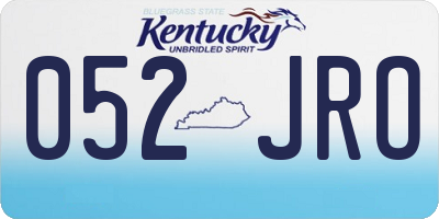 KY license plate 052JRO