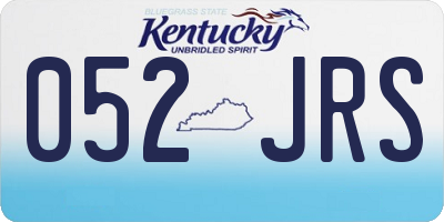 KY license plate 052JRS