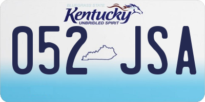 KY license plate 052JSA