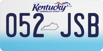 KY license plate 052JSB