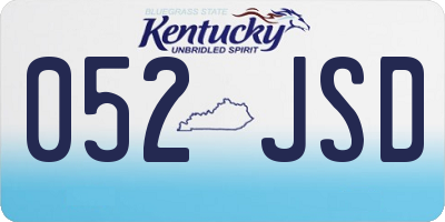KY license plate 052JSD