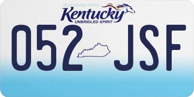 KY license plate 052JSF
