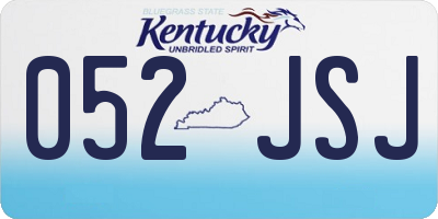 KY license plate 052JSJ