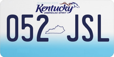 KY license plate 052JSL