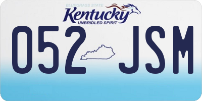 KY license plate 052JSM