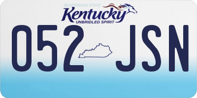 KY license plate 052JSN