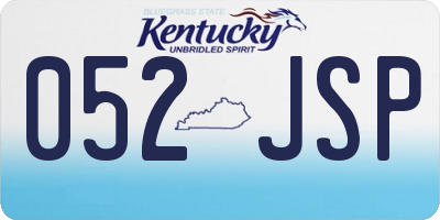KY license plate 052JSP