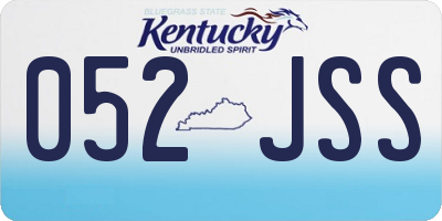KY license plate 052JSS