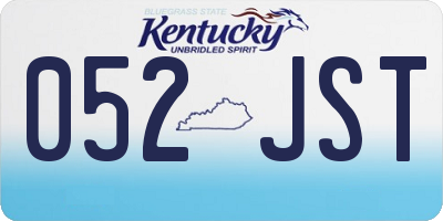 KY license plate 052JST