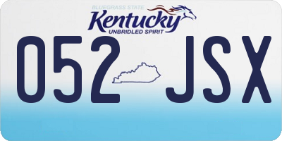KY license plate 052JSX