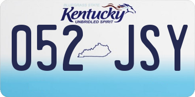 KY license plate 052JSY