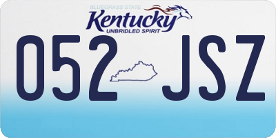 KY license plate 052JSZ