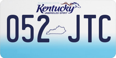 KY license plate 052JTC