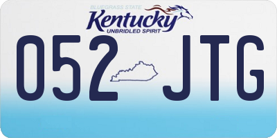 KY license plate 052JTG