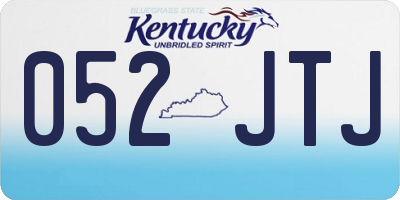 KY license plate 052JTJ