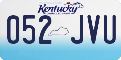 KY license plate 052JVU