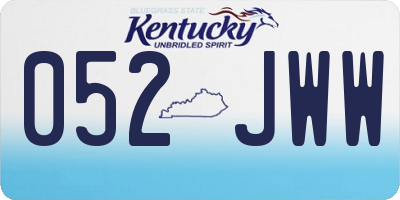 KY license plate 052JWW
