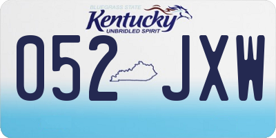 KY license plate 052JXW