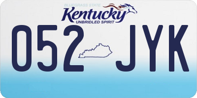 KY license plate 052JYK