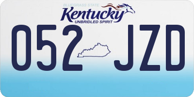 KY license plate 052JZD