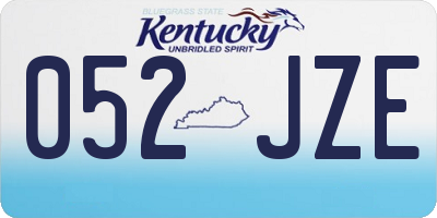 KY license plate 052JZE