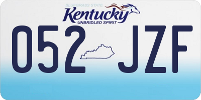 KY license plate 052JZF
