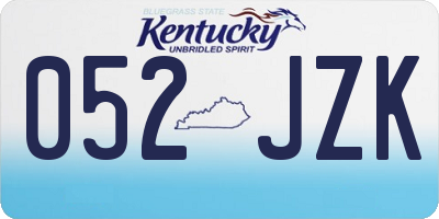 KY license plate 052JZK