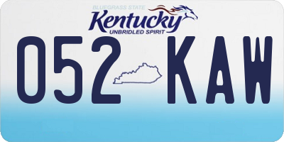 KY license plate 052KAW