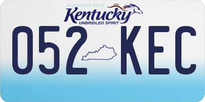 KY license plate 052KEC
