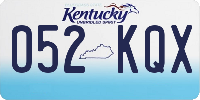 KY license plate 052KQX
