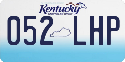 KY license plate 052LHP