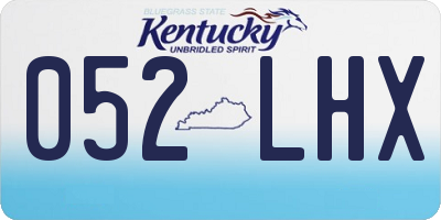KY license plate 052LHX