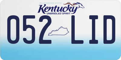 KY license plate 052LID