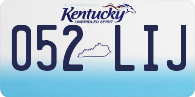 KY license plate 052LIJ