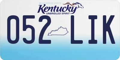 KY license plate 052LIK
