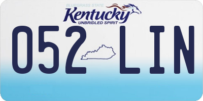KY license plate 052LIN