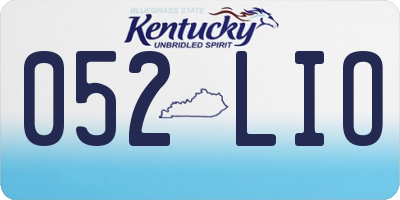 KY license plate 052LIO