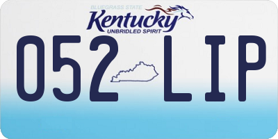 KY license plate 052LIP