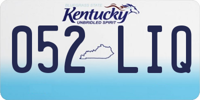 KY license plate 052LIQ