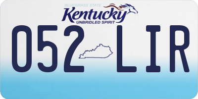 KY license plate 052LIR
