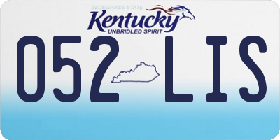 KY license plate 052LIS
