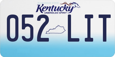 KY license plate 052LIT