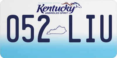 KY license plate 052LIU