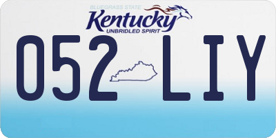 KY license plate 052LIY