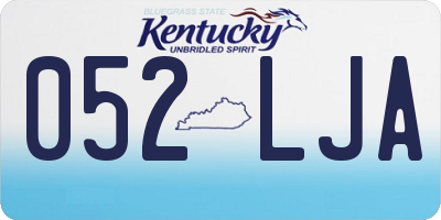 KY license plate 052LJA