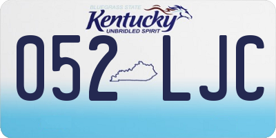 KY license plate 052LJC